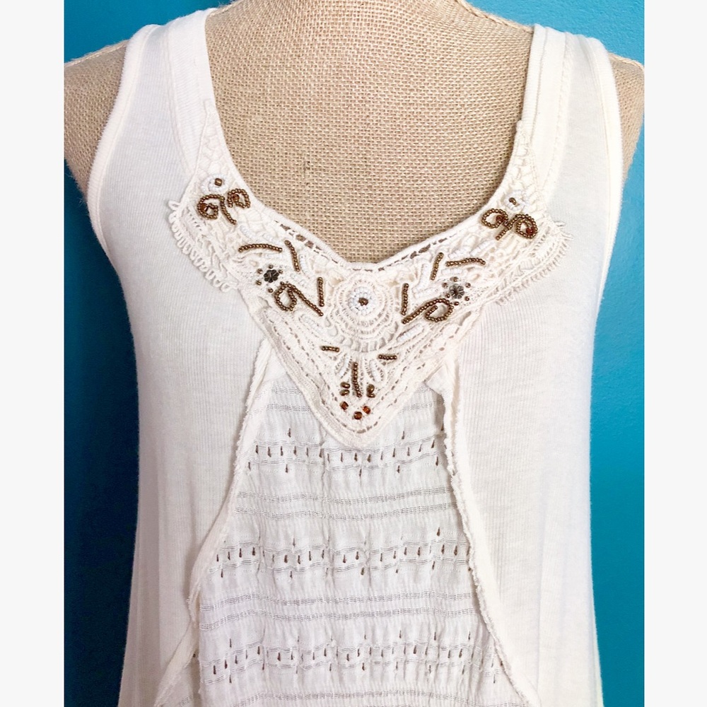 Knox Rose Cream Bronze Embellished Tunic Tank - Picture 3 of 7